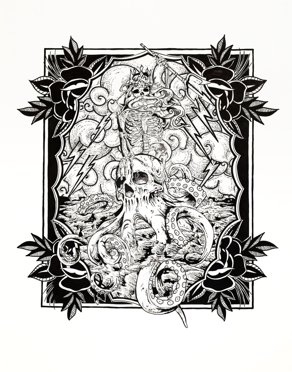 Poseidon (Original) - Framed by Greg Jeffs