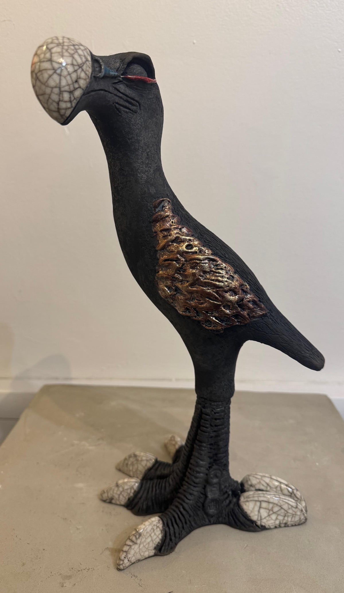 Raku Bird - Lustre Wings (Bronzed) by Art of Protest Gallery