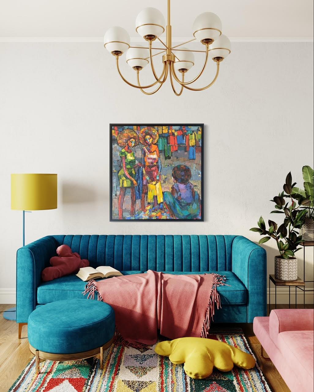 Afro Girls (Secondhand Market) - Framed by Ben Ibebe