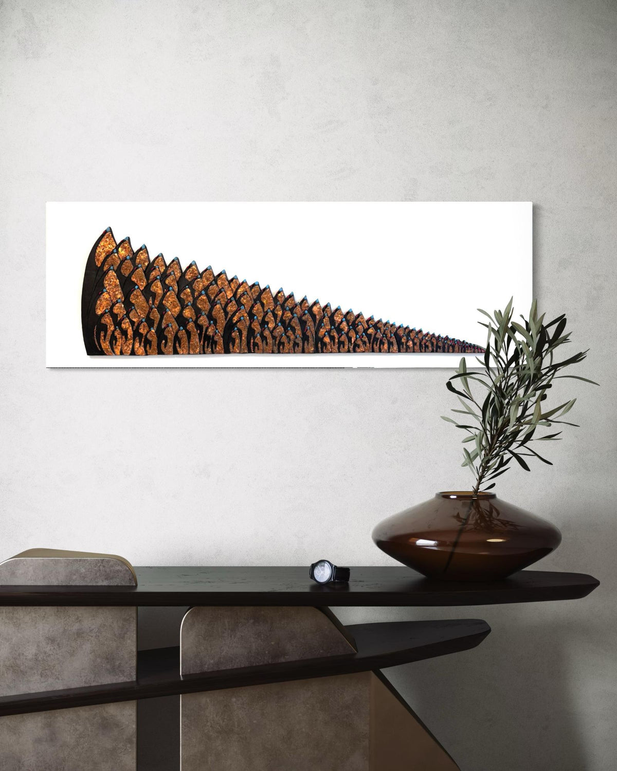 Penguin Wall Panel (L) - Gold & Copper Leaf by Art of Protest Gallery